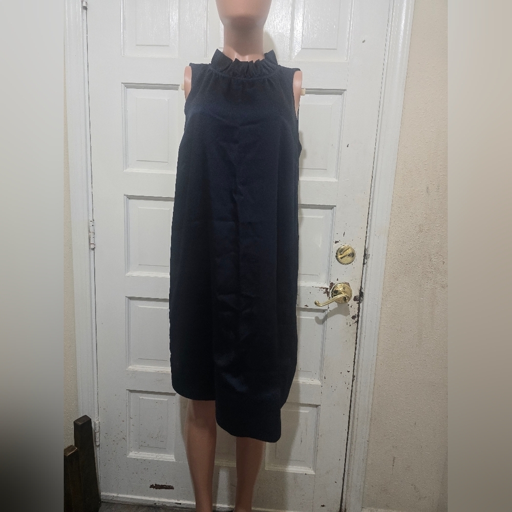 J. Crew Black A-Line Midi Skirt with Ruffled Waist